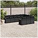 Set Divani da Giardino 10pz con Cuscini in Polyrattan Nero - Foto miniatura 2