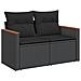 Set Divani da Giardino 10pz con Cuscini in Polyrattan Nero - Foto miniatura 5