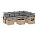 Set Divano da Giardino 8 pz con Cuscini Beige in Polyrattan - Foto miniatura 1