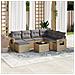 Set Divano da Giardino 8 pz con Cuscini Beige in Polyrattan - Foto miniatura 2