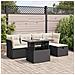 Set Divano da Giardino 6 pz con Cuscini Nero in Polyrattan - Foto miniatura 2