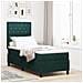 Letto Box Spring con Materasso  Verde Scuro 80x200 cm Velluto - Foto miniatura 2