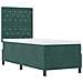 Letto Box Spring con Materasso  Verde Scuro 80x200 cm Velluto - Foto miniatura 6