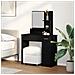 Tavolo da trucco in rovere nero con specchio - 86.5 x 35 x 136 cm - Foto miniatura 2
