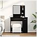 Tavolo da trucco in rovere nero con specchio - 86.5 x 35 x 136 cm - Foto miniatura 4