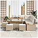 Set Divano da Giardino con cuscino 9 pcs Beige Poly Rattan - Foto miniatura 3