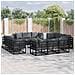 Set Divano da Giardino con cuscino 13 pcs Nero Alluminio - Foto miniatura 2