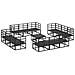 Set Divano da Giardino con cuscino 13 pcs Nero Alluminio - Foto miniatura 7