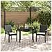 Set da Pranzo per Giardino con cuscino 3 pcs Nero Poly Rattan - Foto miniatura 4