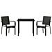 Set da Pranzo per Giardino con cuscino 3 pcs Nero Poly Rattan - Foto miniatura 7