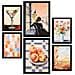 Set Di 6 Stampe Mix Di Pesche In Set, Dipinti Decorativi Estetici Per Il Tuo Soggiorno, Camera Da Letto, Casa A3 & A4 Cornice Nera - Foto miniatura 1