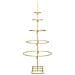 Albero di Natale in metallo con supporto Oro 90 cm - Foto miniatura 6
