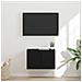 Mobile TV da parete Nero 59,5 x 31 x 40 cm Legno multistrato - Foto miniatura 2