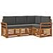 Set divani 4 pcs Naturale e Antracite Legno di Acacia Massello - Foto miniatura 1