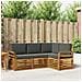 Set divani 4 pcs Naturale e Antracite Legno di Acacia Massello - Foto miniatura 2