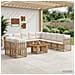 Set Divano da Giardino 12 pz Naturale e Bianco Crema polyrattan - Foto miniatura 4