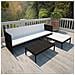 Set Divani da Giardino 3 pz con Cuscini in Polyrattan Nero - Foto miniatura 4
