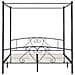 Letto A Baldacchino Nero In Metallo 180x200 Cm - Foto miniatura 3