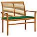 Panca da Giardino con Cuscino Verde 112 cm in Legno Teak - Foto miniatura 1