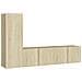 Set di Mobili Porta TV 3 pz Rovere Sonoma in Legno Multistrato - Foto miniatura 1