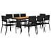 Set Da Pranzo Per Esterni 9 Pz In Polyrattan Nero - Foto miniatura 2