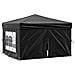 Tenda Per Feste Pieghevole Con Pareti Laterali Nero 3x3 M - Foto miniatura 1