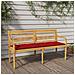 Panchina Batavia Con Cuscino Rosso 150 Cm Legno Massello Teak - Foto miniatura 1