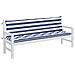 Cuscini Panca Giardino 2pz Righe Bianche Blu 200x50x7cm Tessuto - Foto miniatura 3