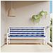 Cuscini Panca Giardino 2pz Righe Bianche Blu 200x50x7cm Tessuto - Foto miniatura 1