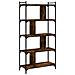 Libreria Rovere Fumo 5 Ripiani 76x32x158 Cm Legno Multistrato - Foto miniatura 2