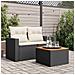 Tavolo Da Giardino Nero 55x55x37 Cm Polyrattan E Legno Acacia - Foto miniatura 3