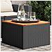 Tavolo Da Giardino Nero 55x55x37 Cm Polyrattan E Legno Acacia - Foto miniatura 1