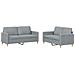 Set Di Divani 2 Pz Con Cuscini Grigio Chiaro In Tessuto - Foto miniatura 2