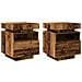 Comodini Con Luci Led 2pz Legno Antico 40x39x48,5 Cm - Foto miniatura 3