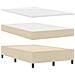 Letto a Box Spring con Materasso e Panchina Crema 120x200 cm Tessuto - Foto miniatura 3