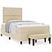 Letto a Box Spring con Materasso e Panchina Crema 120x200 cm Tessuto - Foto miniatura 4