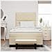 Letto a Box Spring con Materasso e Panchina Crema 120x200 cm Tessuto - Foto miniatura 5