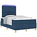Letto Box Spring con Materasso & LED Blu 120x190 cm Tessuto - Foto miniatura 1
