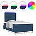 Letto Box Spring con Materasso & LED Blu 120x190 cm Tessuto - Foto miniatura 4