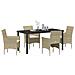 Set da Pranzo per Giardino con cuscino 5 pcs Beige Poly Rattan - Foto miniatura 3