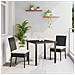Set da Pranzo per Giardino 3 pcs Nero Poly Rattan - Foto miniatura 2