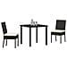 Set da Pranzo per Giardino 3 pcs Nero Poly Rattan - Foto miniatura 3