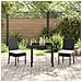 Set da Pranzo per Giardino 3 pcs Nero Poly Rattan - Foto miniatura 4