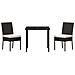 Set da Pranzo per Giardino 3 pcs Nero Poly Rattan - Foto miniatura 7
