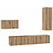 Set mobile TV 4 pcs rovere artigianale 30.5 x 30 x 90 cm - Foto miniatura 1