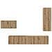 Set mobile TV 4 pcs rovere artigianale 30.5 x 30 x 90 cm - Foto miniatura 8