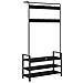 Appendiabiti Rovere nero 95 x 34 x 184 cm Legno multistrato - Foto miniatura 7