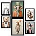 Set Di 6 Stampe Animali Da Circo All'asilo: Dipinti Decorativi Estetici Per Il Tuo Soggiorno, Camera Da Letto E Casa A3 & A4 Cornice Nera - Foto miniatura 1