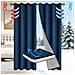 Tenda Oscurante Termica E Antivento Per Inverno Con Anelli Per Soggiorno (pannello Singolo) Navyblue L - Foto miniatura 3
