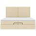 Struttura Letto Pouf con Materassi Crema 200x200 cm in Tessuto - Foto miniatura 7